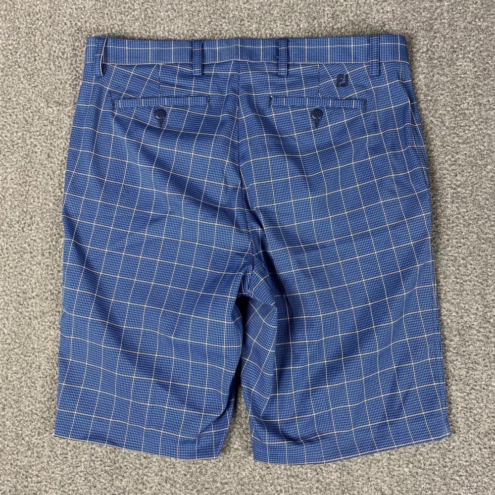 FootJoy Mens Golf Shorts Plaid Performance Stretch 36 Blue Athletic Summer Wear - Picture 7 of 12